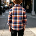 thumbnail image 4 of LJEFF Little Boys Light Grid Plaid Button Shirt, Loose Chest Soft Pocket Gift Kids Casual Top Multicolor Size 2-3 T, 4 of 9