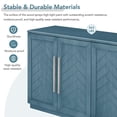 thumbnail image 6 of TUANLUO Blue Buffet Sideboard Cabinet, Accent Cabinet with 4 Doors, Buffet Cabinet with Adjustable Shelves, Wood Storage Cabinet Furniture for Kitchen Dining Room Living Room, 60"L x 16"W x 32"H, 6 of 10