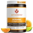 thumbnail image 1 of ACTIVATEDYOU Morning Complete Daily Wellness Greens Superfood Drink Mix para la salud intestinal con prebióticos, probióticos, antioxidantes, superalimentos verdes, 10 mil millones de UFC, 30 porcione, 1 of 5