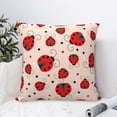 thumbnail image 4 of Yiaed Red Ladybug Print Pillow Covers Super Soft Decorative Square Throw Pillow Covers Case Cushion Covers for Sofa Couch Bedroom Car Decor（No pillow core）-20"x20", 4 of 7
