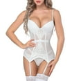 thumbnail image 4 of Lingerie Sets for Women Sexy Ladies Fashion Bustier Corset Seductive Girdle Waist Cincher Intimate Apparel Sexy Underwear for Women White L, 4 of 4