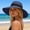 Blue, variant on Women's Wide Brim Beach Sun Hat With Bow Decor UV Protection Foldable Breathable Lightweight Stylish Summer Hat For Travel Vacation Outdoor Activities Beige One Size