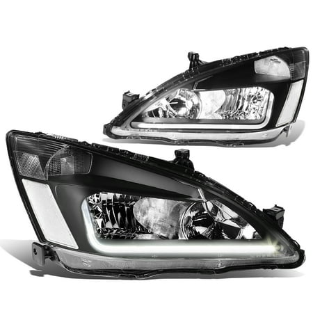 2007 Honda Rancher Headlight For 03-07 Honda Accord 7th Gen UC1 Pair of Black Housing Clear Corner Headlights + LED DRL 04 05 06 ()