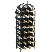 ZENY Metal Wine Rack Wine Holder for 23 Bottles Storage Display Stand, Black 37.5inch, No Assembly Required