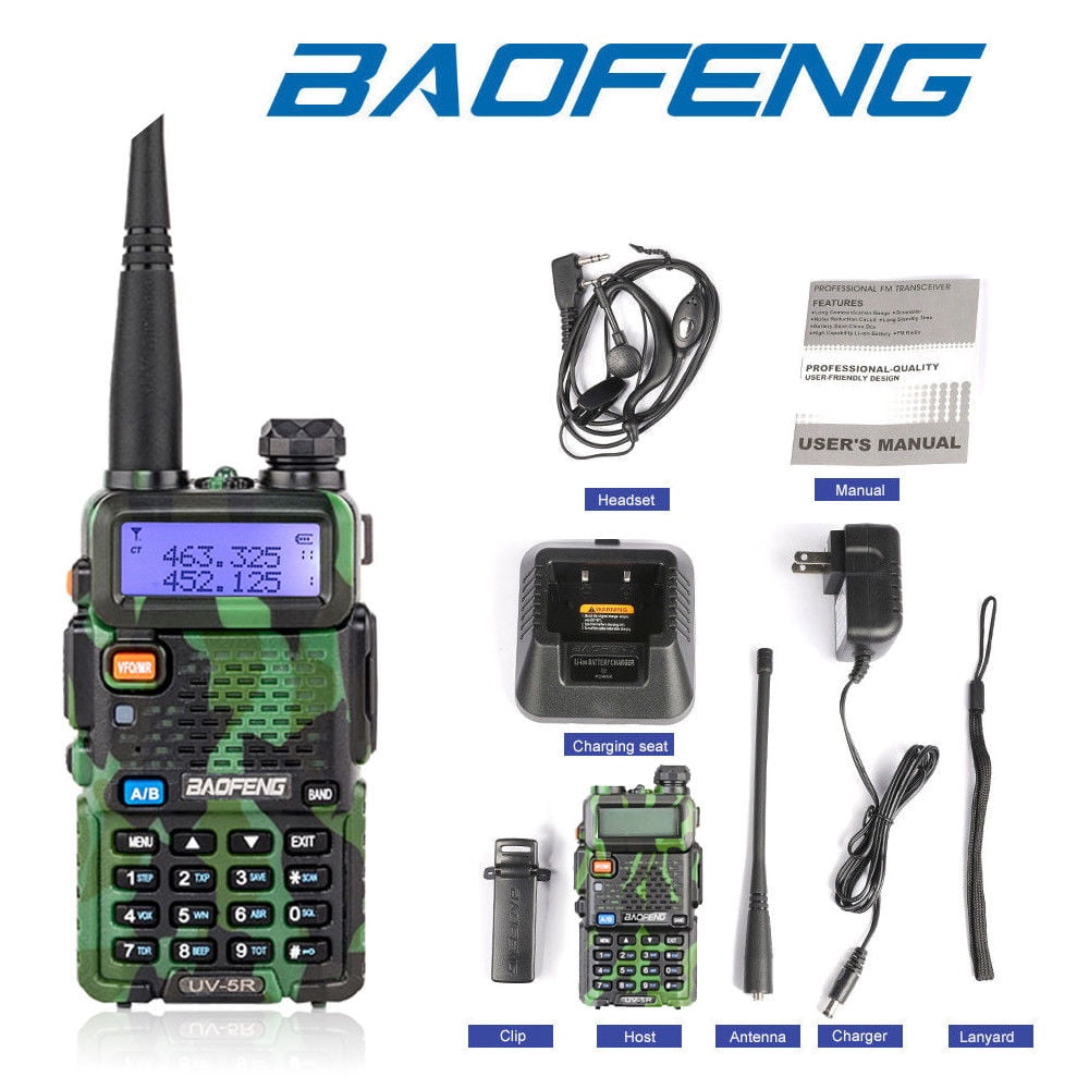 Leadzm Baofeng Uv 5r Green Uhf Vhf Dual Band Two Way Ham Radio Walkie Talkie Walmart Com Walmart Com