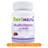 BariMelts Bariatric Multivitamin with Iron, 60 Fast-Dissolving Tablets, Post Weight Loss Surgery Patients, Fruit Flavored Dietary Supplements