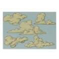 thumbnail image 1 of Vintage Cutting Board, Fluffy Formed Old-Fashioned Clouds in Air Funky Colored Sky Elements Illustration, Decorative Tempered Glass Cutting and Serving Board, Small Size, Blue Beige, by Ambesonne, 1 of 1
