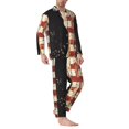 thumbnail image 2 of KLL Wood Grain Bald Eagle Sleepwear Mens Flannel Pajamas,Long Cotton Pj Set, 2 of 7
