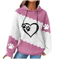 thumbnail image 3 of Fznquz Womens Hoodie Long Sleeve Red Cute Fall Winter Pullover Tops Hooded Drawstring Graphic Pullover Tops, 3 of 5