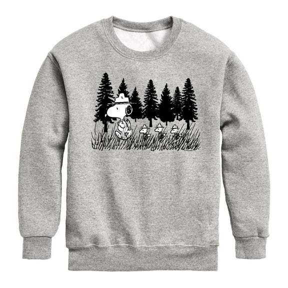 Peanuts - Troopping Along - Toddler & Youth Crewneck Fleece Sweatshirt