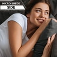thumbnail image 4 of 12" x 20" Throw Pillow - Iron Grey: 2 PCS / 4 Sided. Luxurious Premium Down Alternative Fill w/ Reversible Cover Microsuede/Microplush Fabric. Forever Fluffy, Beautiful & Supportive. Soft & Comfy., 4 of 9