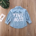thumbnail image 3 of ZAXARRA Girl's Denim Outerwear Coat Long Sleeve Letter Print Button Down Top, 3 of 5