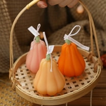 Nsxcdh Pumpkin Candle Paraffin Soy Wax 2.4x2.4x3.1in Orange Pink Yellow Tea Light Autumn Thanksgiving Festive Gift Decor Home