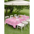 thumbnail image 3 of Outdoor Tablecloth with Umbrella Hole and Zipper, Pink Christmas Rectangle Table Cloth 60x84 Inch Waterproof Tablecloth, Modern Winter Xmas White Snowflakes Picnic Table Cover for Patio Camping, 3 of 7