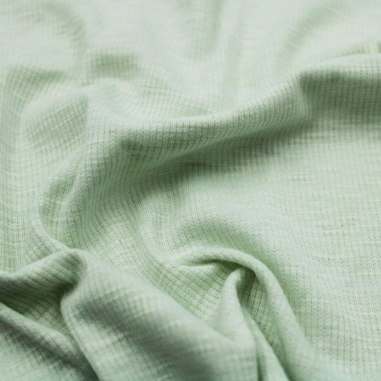 Cotton 2x2 Rib Knit - Mint Green Melange