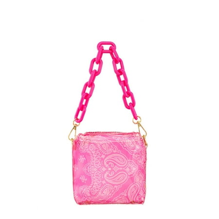 FASHNZFAB Amoeba Print Transparent Box Shape Bag