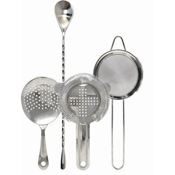 Cocktail Strainer Set Stainless Steel Bar Tools W/ Stirring Spoon Bar Strainer