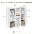 thumbnail image 2 of Anhdah 8 Cube Storage Organizer, Cube Bookcase Closed Back Panel Bedroom, Living Room, Home Office, Closet Bookshelves White Oak, 2 of 6