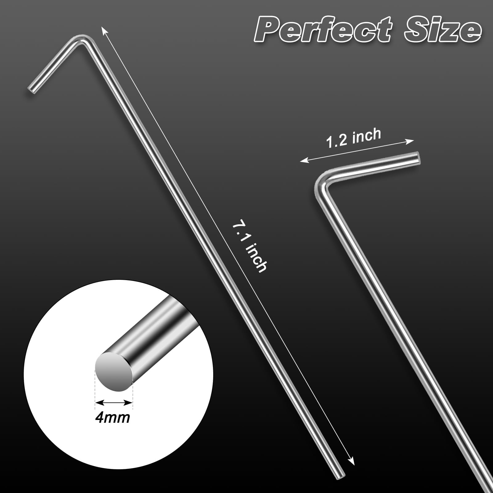 7 Inch Tent Stakes 50 Pack Yard Inflatable For Outdoor Decorations Metal Pegs Heavy Duty Hooks Camping Spikes Canopies  Tarp And Christmas