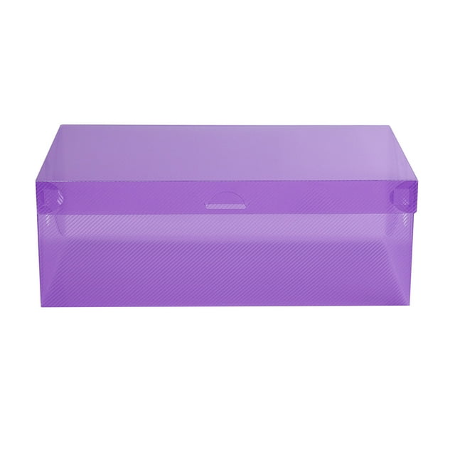 2 Pcs Shoe Box Clear Plastic Stackable - Shoes Organizer, For Closet Storage Boxes Containers Bins Case, Thickened Flip Style Transparent Men's And Women's Storage Shoe Box