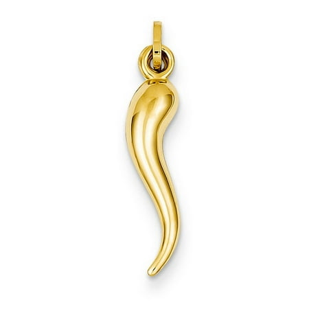 Aries Italian Photo Charm - 14k Yellow Gold Hollow Italian Horn Charm Pendant