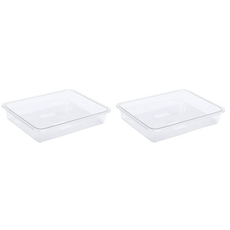 

2 pcs Acrylic Square Plate Barbecue Dish Household Kitchenware Fruit Holder
