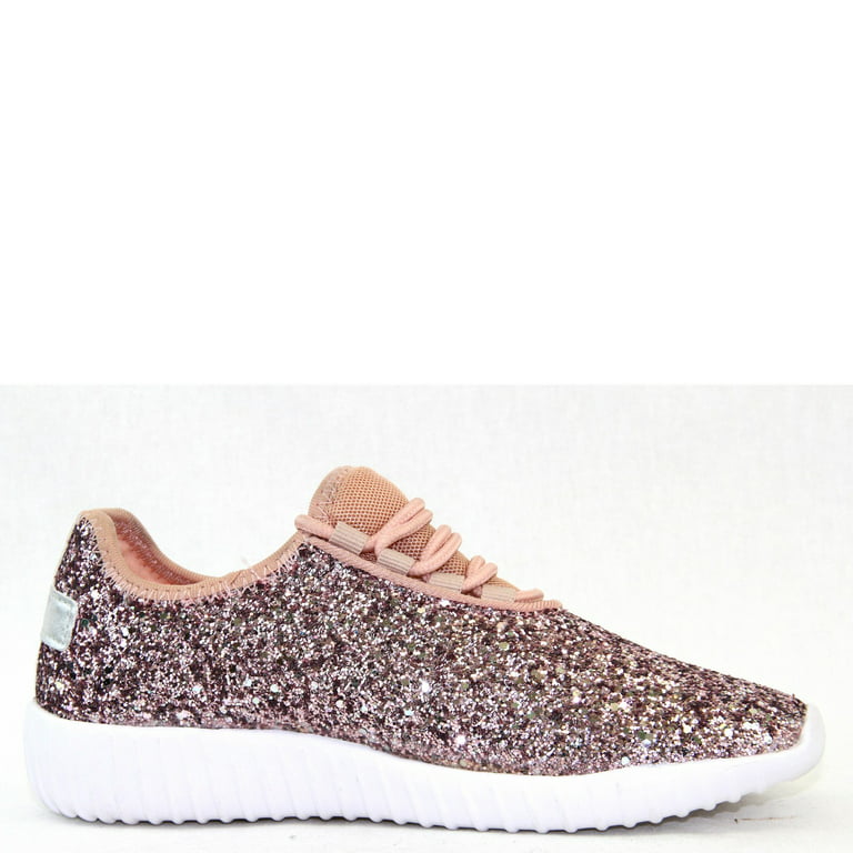 Women's Casual Breathable Crystal Bling Lace Up Sport Shoes Sneakers  Glitter Tennis Sneakers Comfy Sparkly Rhinestone Bling Running Shoes Shiny  Sequin Flat Heel Shoes 
