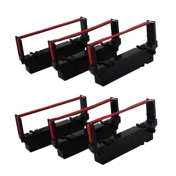 Cartouche de Ruban d'Imprimante Compatible avec Star SP700, Star RC700BR, RC700, SP712, SP717, SP742, SP747, Remplacement Noir/rouge, Lot de 6 Boîtes