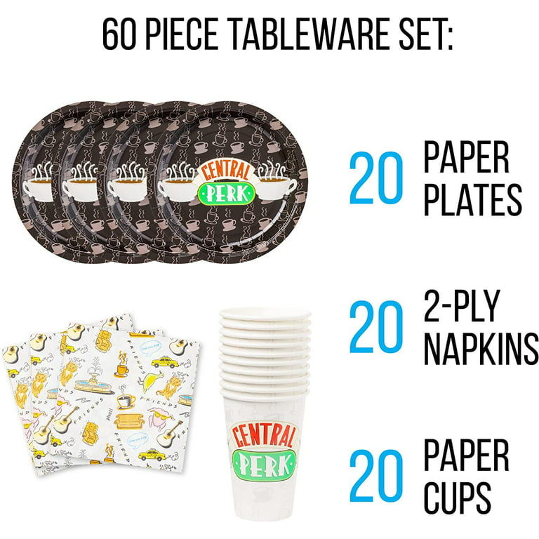 Harry Potter Mischief Managed Party Tableware, Paper Plates Cups Napkins  Party Pack Set, 60 Piece