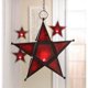 thumbnail image 1 of Lámpara de vela colgante de estrella de cristal Rojo AEWholesale, 1 of 1