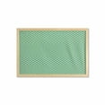 thumbnail image 1 of Geometric Wall Art with Frame, Bicolour Design Gingham Pattern with Little and Striped Squares, Printed Fabric Poster for Bathroom Living Room, 35" x 23", Mustard and Sky Blue, by Ambesonne, 1 of 2