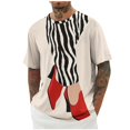 thumbnail image 1 of Chemise à Manches Courtes Imprimée Col Rond pour Hommes, Mélange Polyester-Spandex, Ajustement Décontracté Respirant, Tissu Doux, pour Extérieur et Usage Quotidien, Lavable en Machine à Froid, 1 of 6