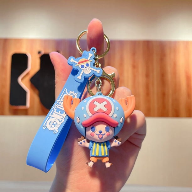 LLavero de Anime de una pieza, joyería, figura de dibujos animados, Chopper Luffy Robin, figuras de acción de PVC de 6CM para hombres y mujeres, bolso colgante Gong Bohan LED
