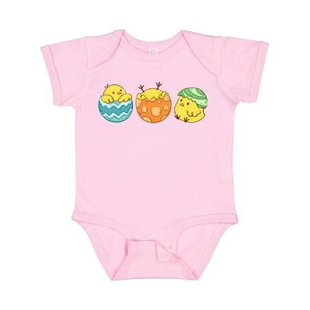 

Inktastic Cute Easter Chicks Hatching from Decorated Eggs Gift Baby Boy or Baby Girl Bodysuit