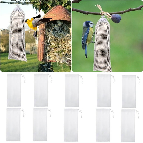Boreal Craft Bird Net Bag Bird Feeder Drawstring Bag Polyester Hexagonal Mesh Bag Hang Feed Net Bag Stock Bird Bag 5pc Hummingbird Oriole Feeders for Outdoors Feeders for outside Wild Birds with Stand