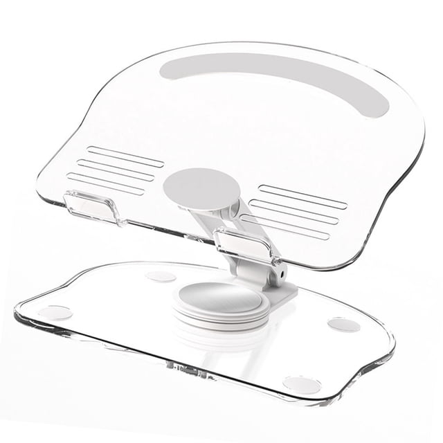 Support de Tablette Réglable Rotatif Pliable en Acrylique Transparent pour Regarder des Films Lire Travailler Pivotant à 360 Degrés