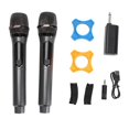 thumbnail image 1 of Lot de 2 microphones dynamiques sans fil avec écran LED, pour la maison, le karaoké et la scène, 1 of 4
