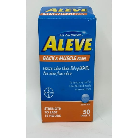 Bayer Aleve Back & Muscle Pain Pain / Fever Reducer 12h 220mg 50ct, 3-Pack