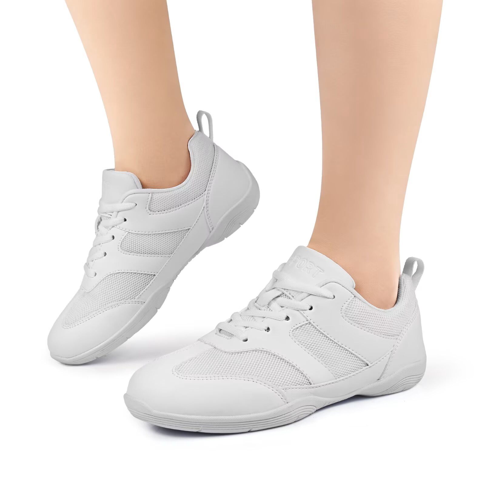 ARCLIBER White Cheer Shoes for Women Cheerleading Shoes Athletic Dance Shoes Training Breathable Lightweight Competition Tennis Sneakers 8M