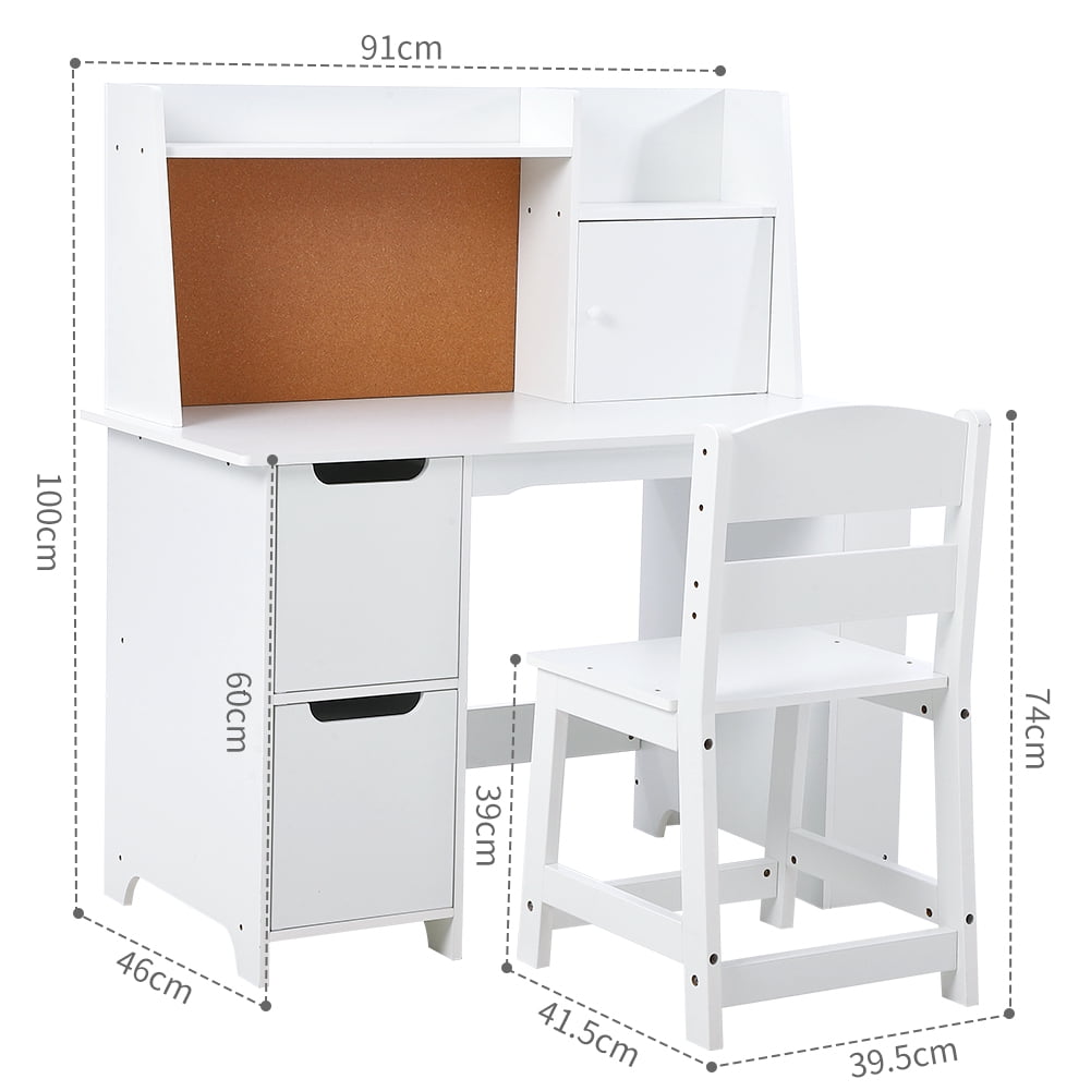 Joyspirit Kids 2-Piece Activity Table and Chair Set, White