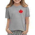 thumbnail image 4 of Zpanxa T-Shirts pour Tout-Petites Fille Imprimé Feuille d'Érable Manches Courtes Col Rond Haut Décontracté en Coton 4 Ans, 4 of 6