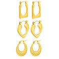 thumbnail image 1 of JeenMata Juego de Regalo de 3 Pares de Aretes para Mujer en Baño de Oro Amarillo, Livianos, Gruesos, con Aro Tipo Huggie, Juego de Regalo de Aretes para Toda Ocasión, 1 of 5