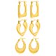 thumbnail image 1 of JeenMata Juego de Regalo de 3 Pares de Aretes para Mujer en Baño de Oro Amarillo, Livianos, Gruesos, con Aro Tipo Huggie, Juego de Regalo de Aretes para Toda Ocasión, 1 of 5