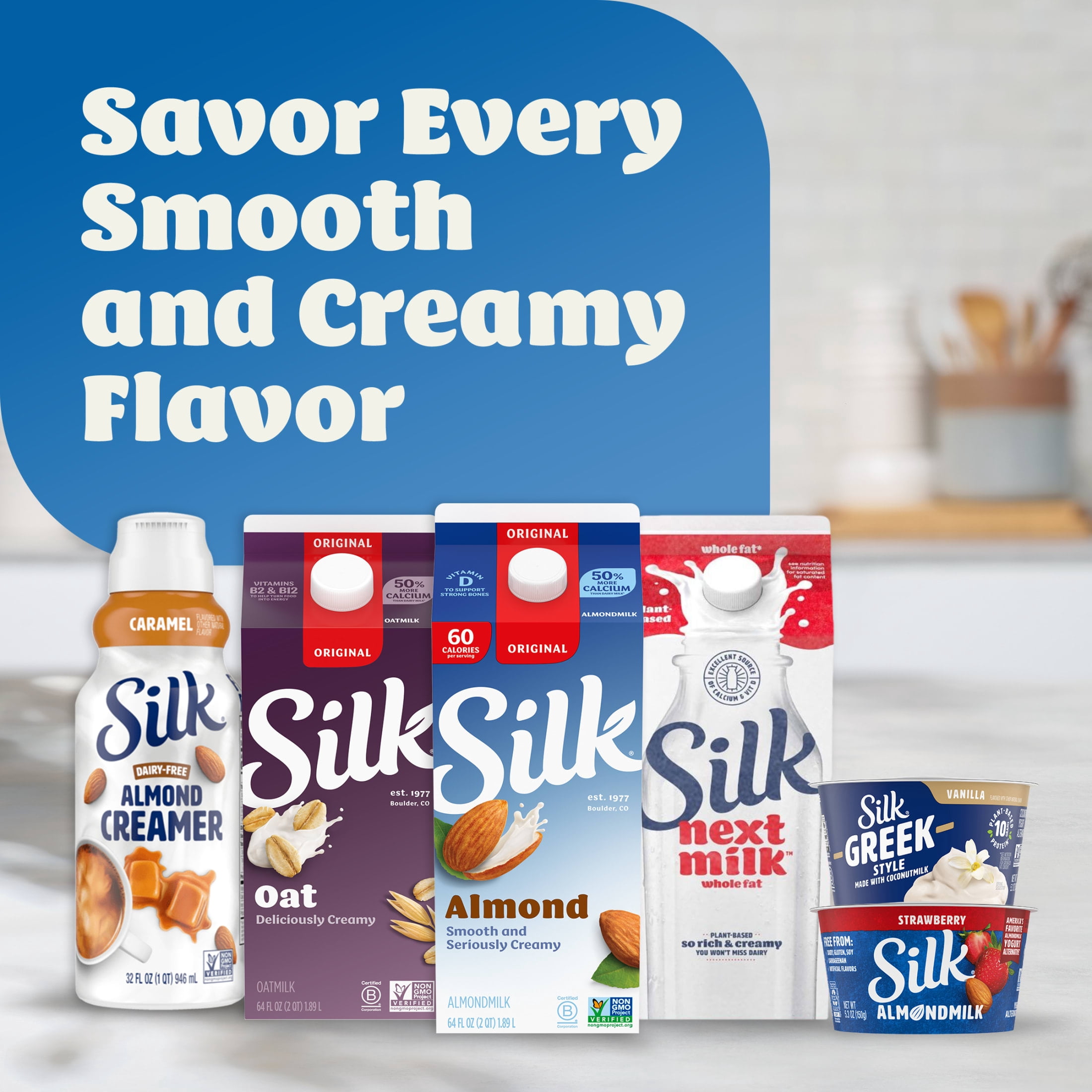 Silk Dairy Free Unsweetened Almond Coconut Milk, Gluten Free, 64 FL OZ Half Gallon