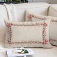 thumbnail image 2 of Pink Floral Pillow Covers Queen, Spring Farmhouse Flowers Watercolor Soft Brushed Microfiber Breathable Throw Pillow Covers, Decorative Pillowcase with Zipper for Couch Sofa Bedroom 20"x30", 2 of 9