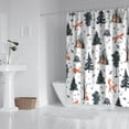 thumbnail image 2 of Multicolor Christmas Forest Pattern Shower Curtain 72"x72" ,Bathroom Decorative Shower Curtains Set with 12 Hooks,Modern Waterproof Washable Shower Curtain, 2 of 6