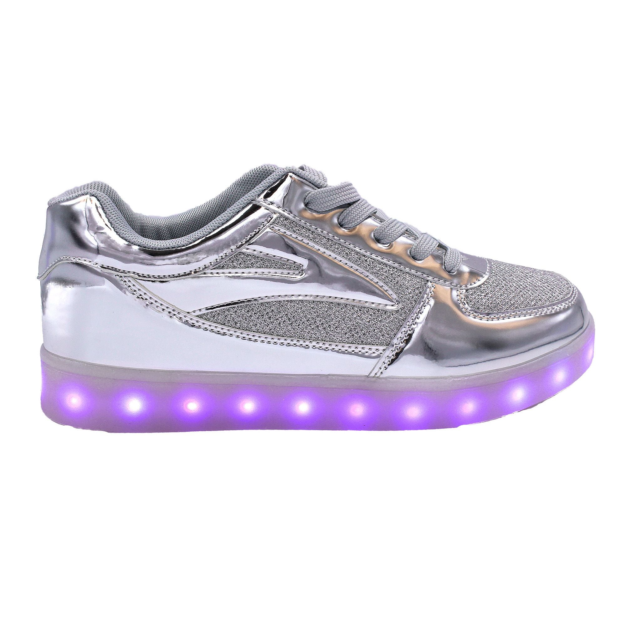 silver light up shoes
