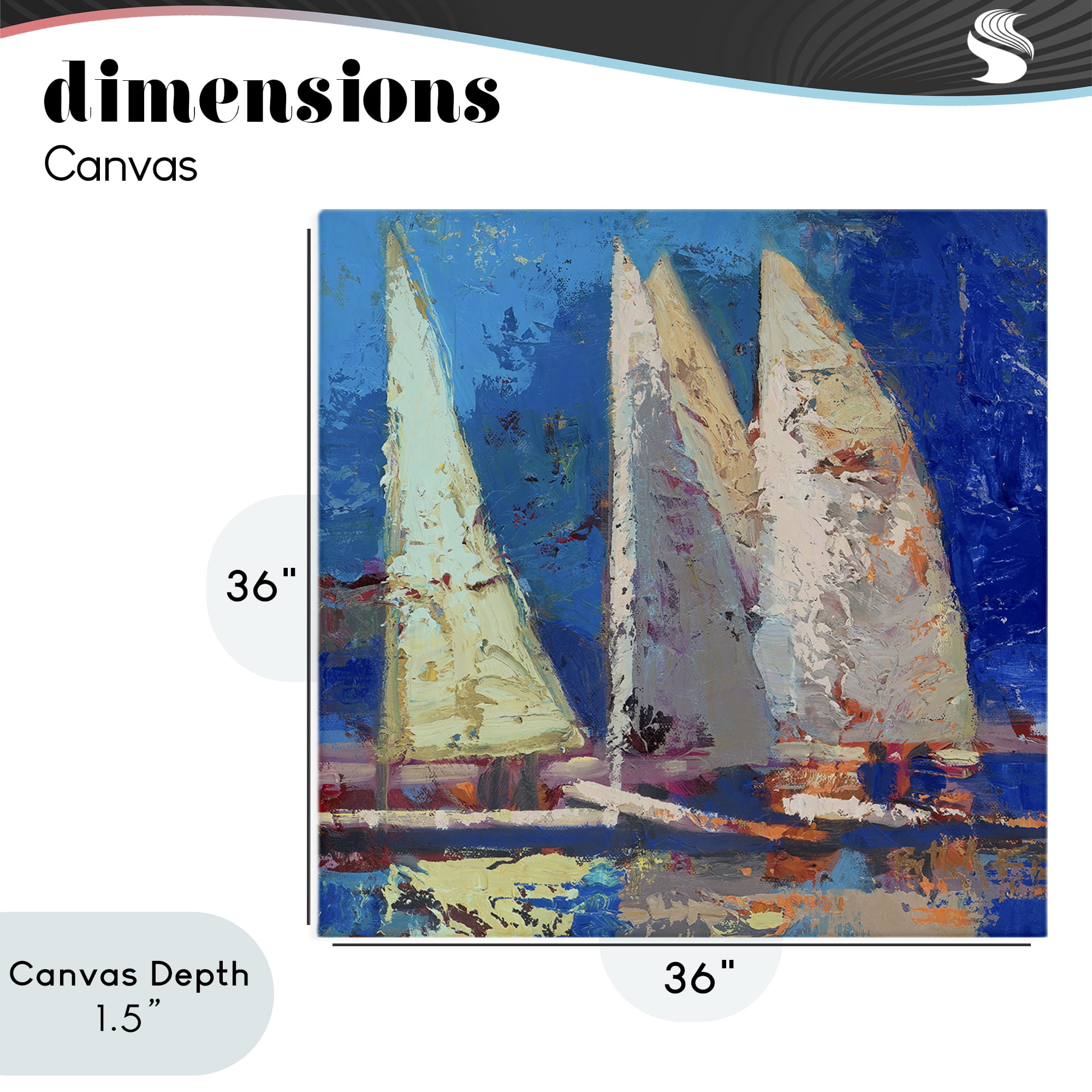 Stupell Industries A Strong Wind Sailboats Canvas Wall Art, design by Beth A. Forst
