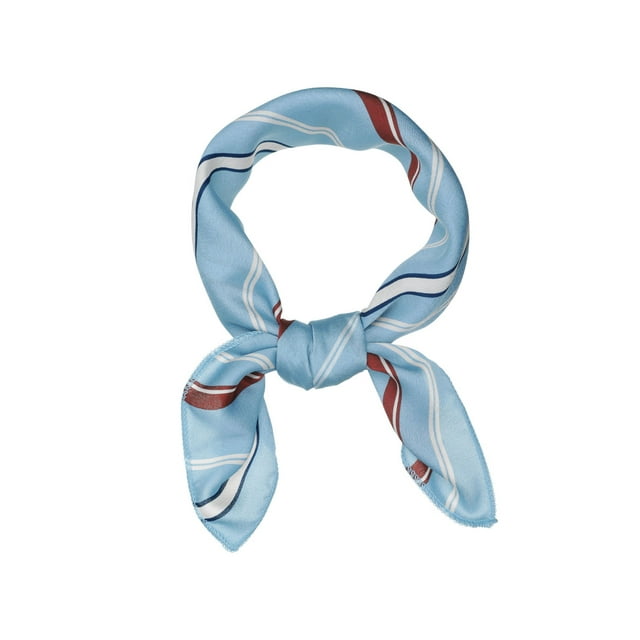 INSPIRE CHIC Foulards Carrés à Rayures pour Femmes Foulard de Tête Fichu Bleu Ciel