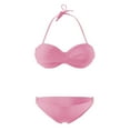thumbnail image 3 of 2 Pack(Pink 1PCS & Black 1PCS) Multipack Womens Detachable Strap High Waisted Bikini Sets Metal Ring Swimsuit Two Piece Bathing Suits, 3 of 6